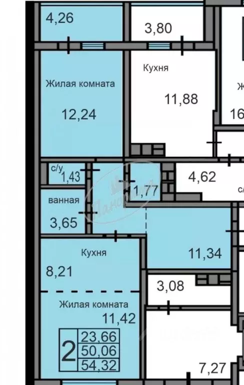2-к кв. Калужская область, Калуга ул. Минская, 2 (54.32 м) - Фото 2