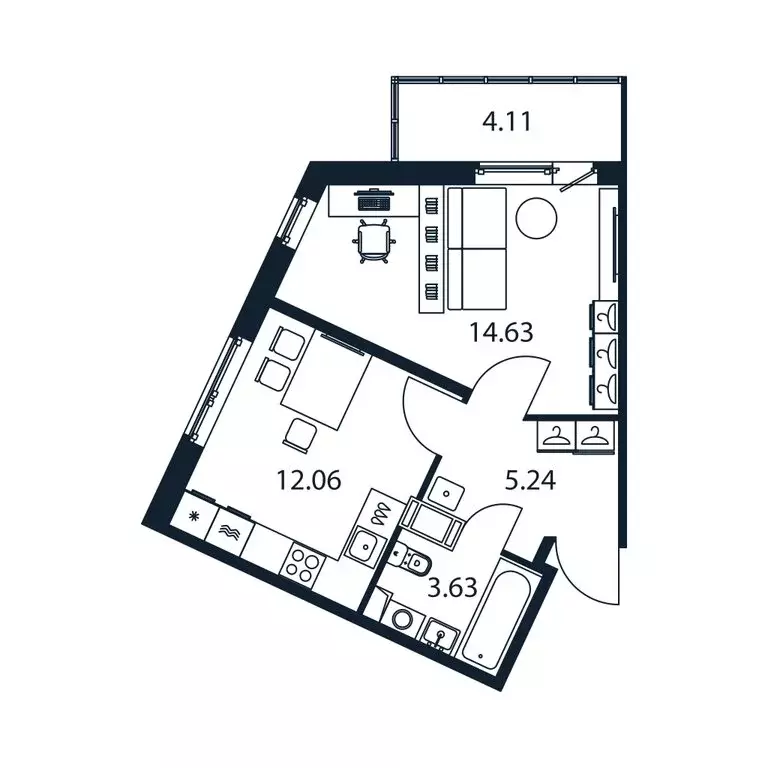 1-комнатная квартира: Мурино, Романовская улица, 9 (35.3 м) - Фото 1
