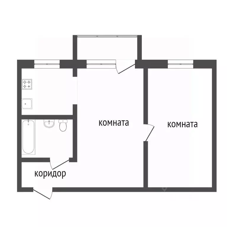 2-к кв. Воронежская область, Воронеж ул. Цюрупы, 36 (42.0 м) - Фото 1