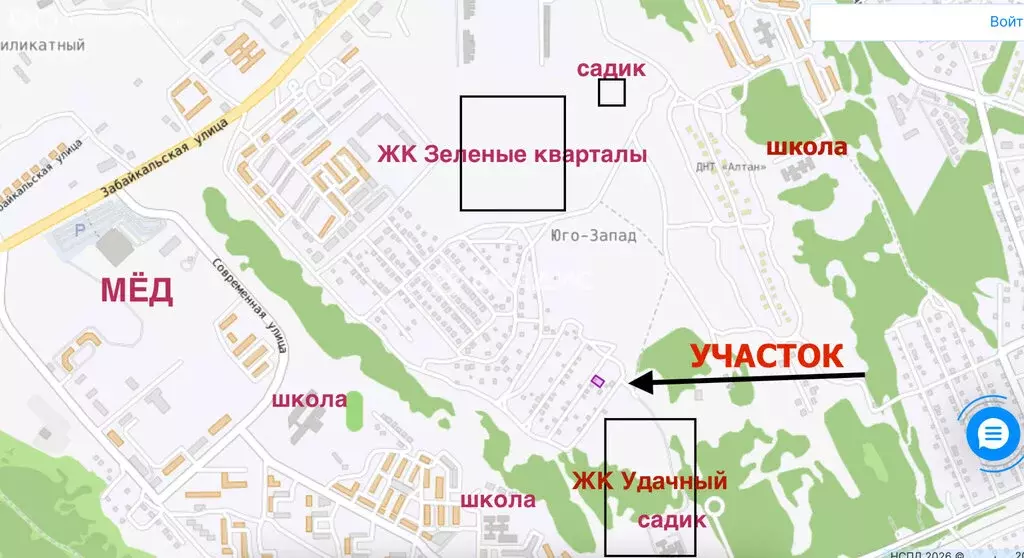 Участок в Улан-Удэ, 106-й микрорайон, улица 5-я Золотые пески, 20 (6 ... - Фото 1