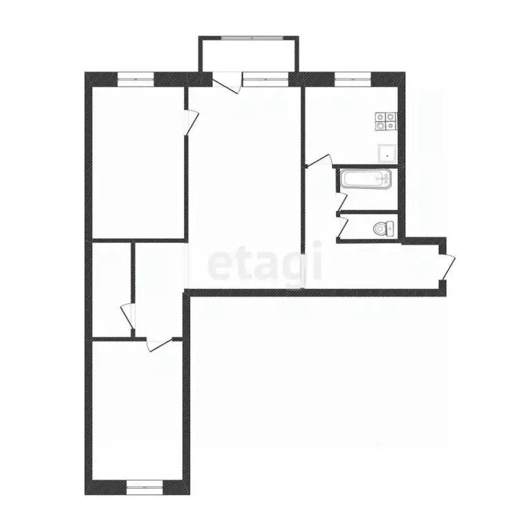 3-к кв. Иркутская область, Иркутск Колхозная ул., 26 (58.3 м) - Фото 2
