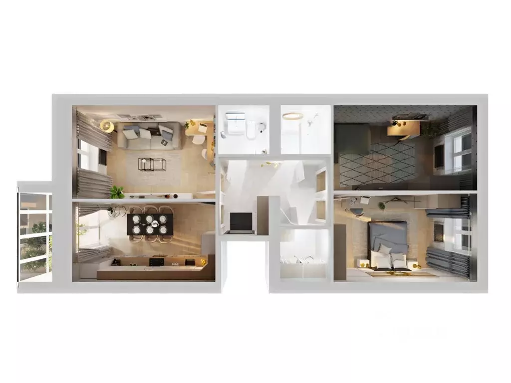 3-к кв. Костромская область, Кострома Красноармейская ул. (80.4 м) - Фото 2