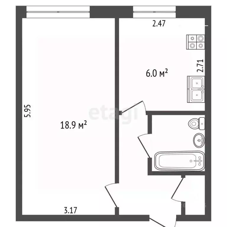 1-к кв. Москва Профсоюзная ул., 140К1 (32.7 м) - Фото 2