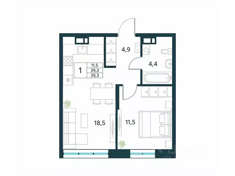 1-к кв. Забайкальский край, Чита Хороший мкр, 15 (39.3 м) - Фото 1