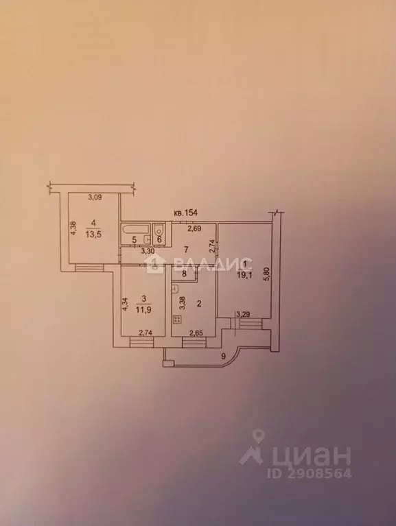 3-к кв. Московская область, Электросталь Юбилейная ул., 1а (70.5 м) - Фото 2