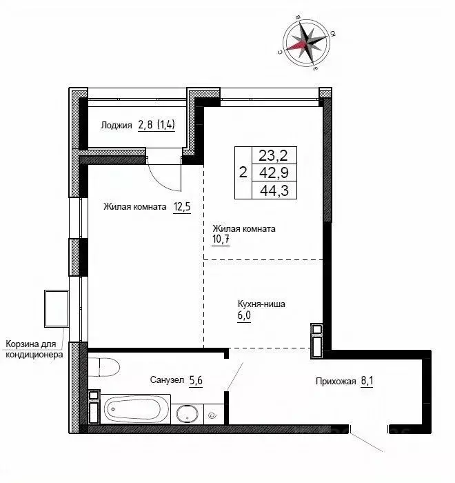 2-к кв. Приморский край, Надеждинский район, пос. Новый ул. Ленина, ... - Фото 1