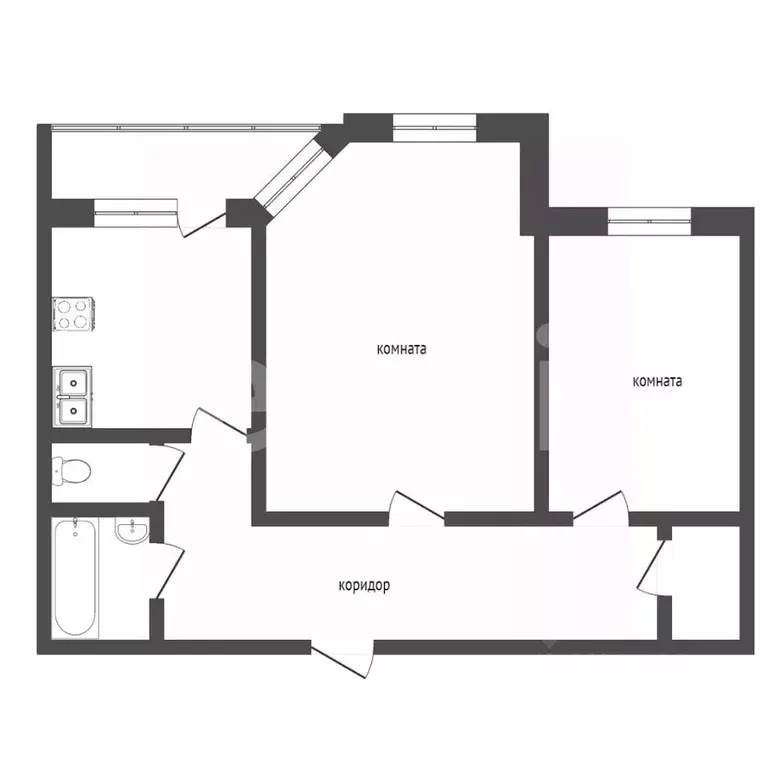 2-к кв. Ханты-Мансийский АО, Сургут проезд Первопроходцев, 13 (54.6 м) - Фото 2