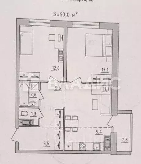 3-к кв. Карелия, Петрозаводск ул. Генерала Судакова, 3 (60.5 м) - Фото 1