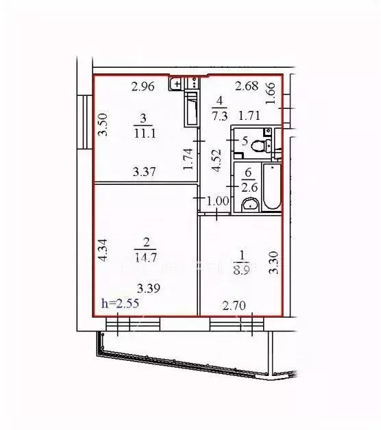 2-к кв. Пермский край, Пермь Муромская ул., 24А (45.7 м) - Фото 1