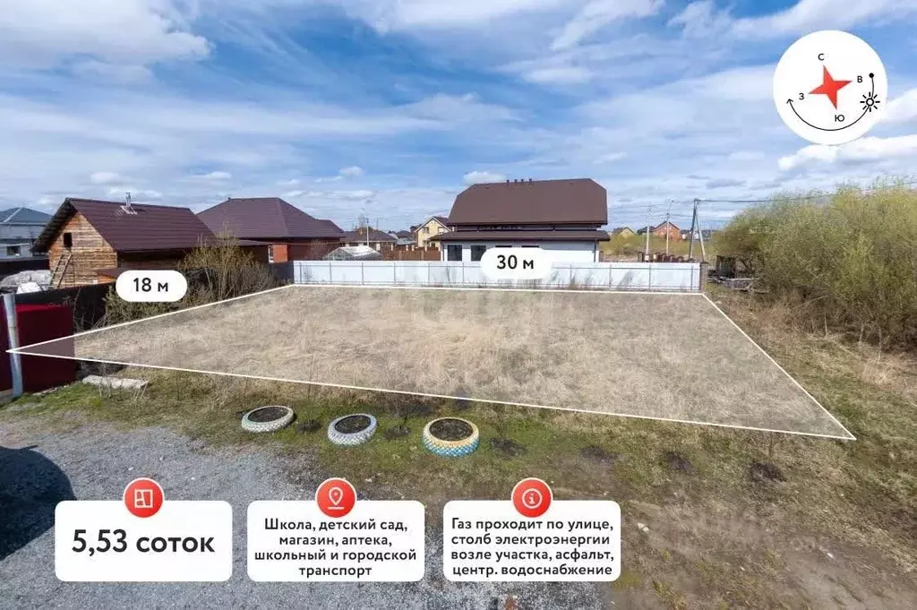 Участок в Тюменская область, Тюмень ул. Федора Дозорцева (5.53 сот.) - Фото 1