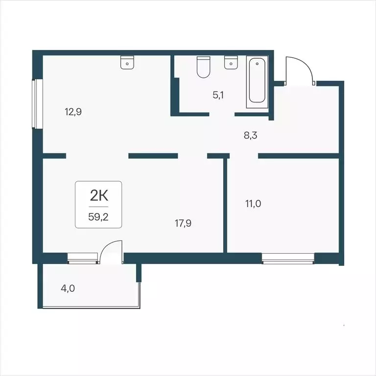 2-комнатная квартира: Новосибирск, Кедровая улица, 80/3 (59.2 м) - Фото 0