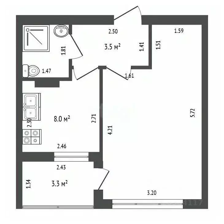 1-к кв. Севастополь ул. Горпищенко, 143к5 (27.9 м) - Фото 2