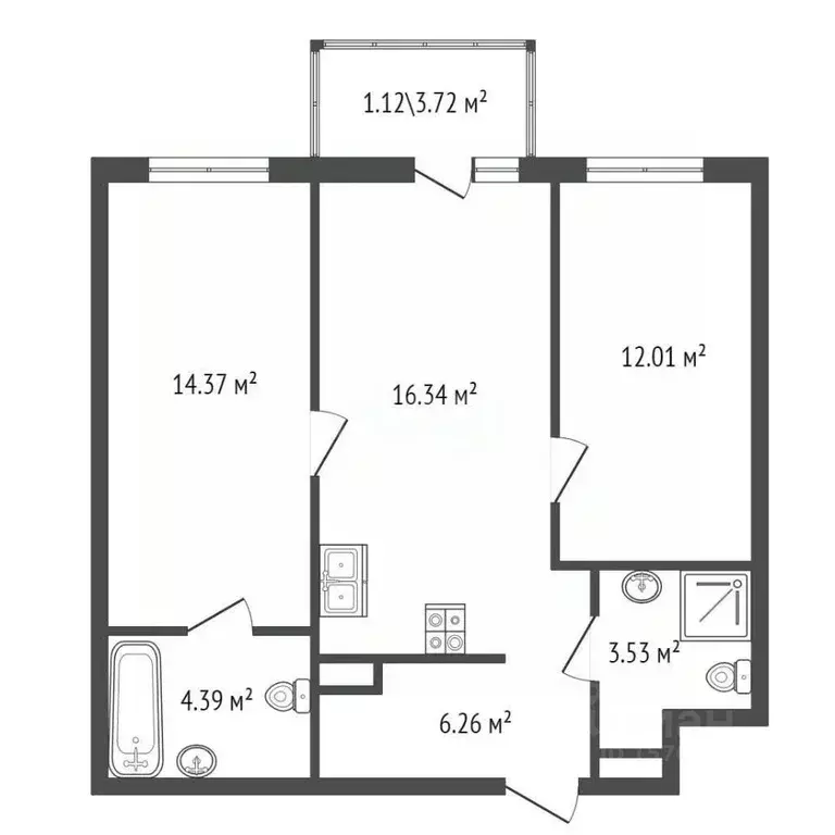 2-к кв. Санкт-Петербург Белоостровская ул., 10к2 (57.5 м) - Фото 0