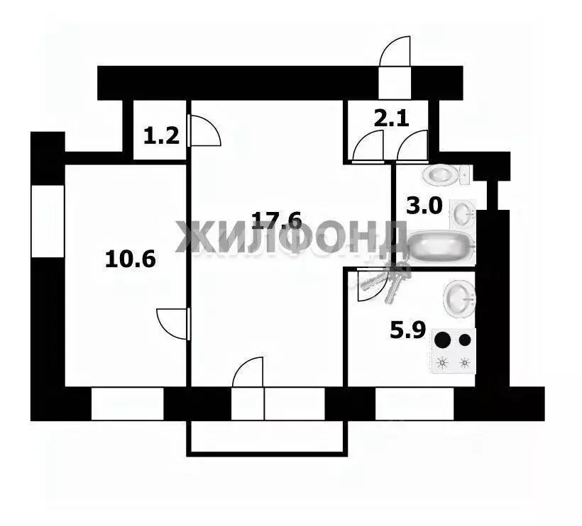 Комната Новосибирская область, Новосибирск ул. Гаранина, 13 (17.6 м) - Фото 1