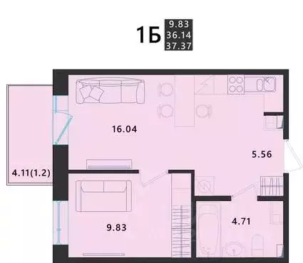 1-к кв. Псковская область, Псковский район, Завеличенская волость, д. ... - Фото 1