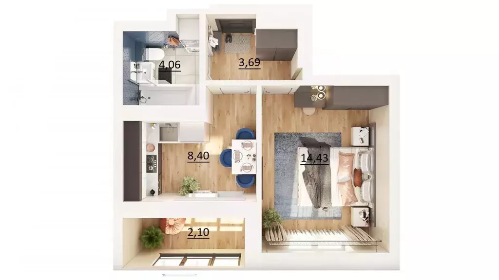 1-к кв. Татарстан, Казань ул. Назиба Жиганова, 2А (32.4 м) - Фото 1