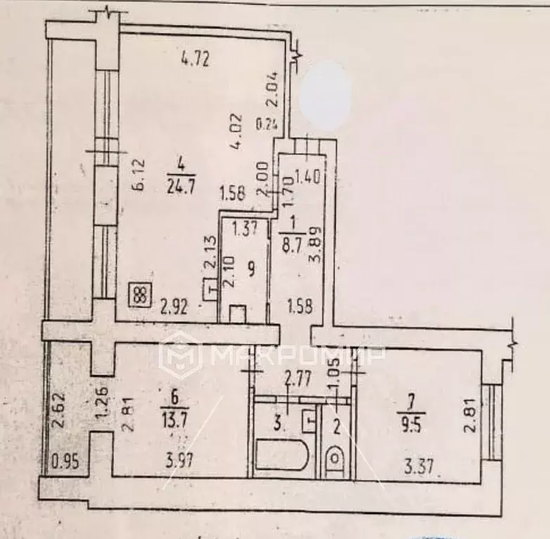 3-к кв. Удмуртия, Ижевск ул. Воровского, 119А (63.2 м) - Фото 1