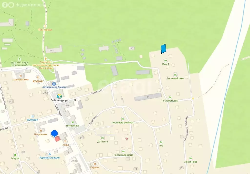 Участок в посёлок Аршан, улица Константина Габанова (6.03 м) - Фото 1