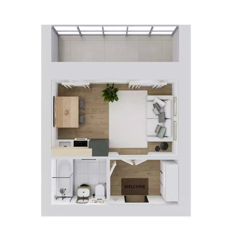 Студия Новосибирская область, Новосибирск ул. Юности, 9 (27.45 м) - Фото 2