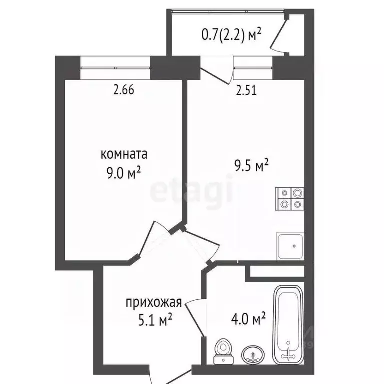 3-к кв. Пермский край, Пермь Белозерская ул., 30А (51.3 м) - Фото 1