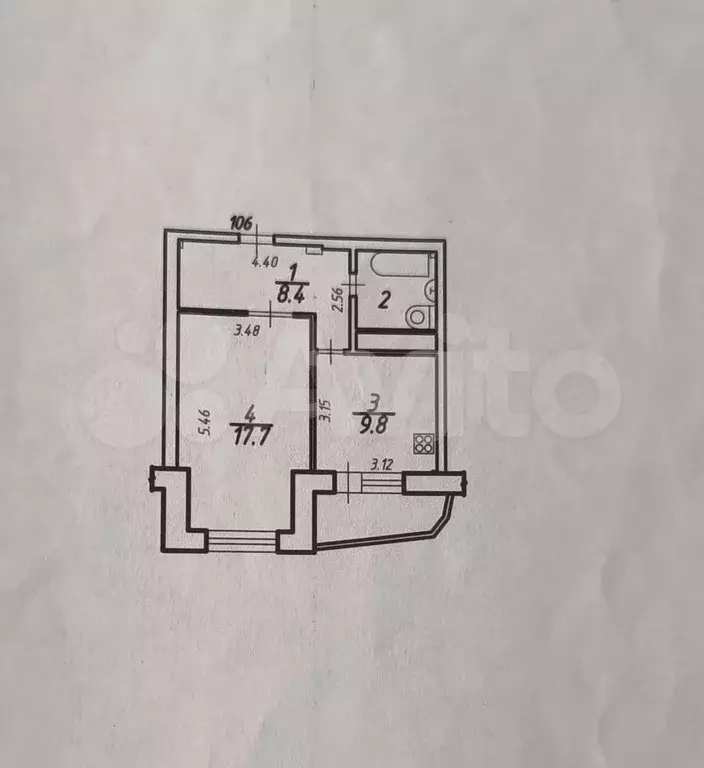 1-к. квартира, 40 м, 3/5 эт. - Фото 0