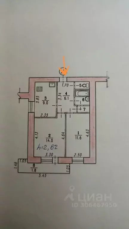 2-к кв. Омская область, Омск просп. Космический, 18Б (45.2 м) - Фото 1