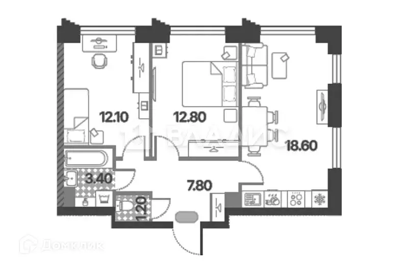 Продаётся 2-к квартира, 55.9 м - Фото 1
