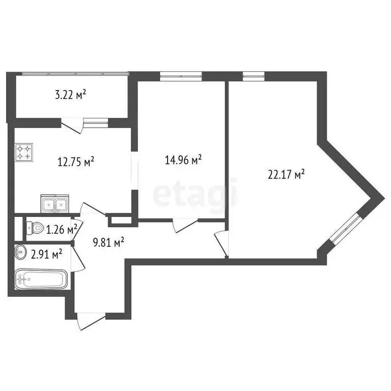 2-комнатная квартира: Санкт-Петербург, Ипподромный переулок, 1к2 (67.8 ... - Фото 1