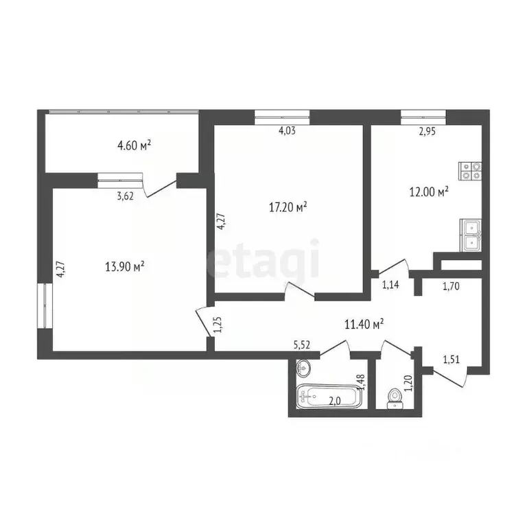 2-к кв. Тюменская область, Тюмень ул. Суходольская, 16 (57.1 м) - Фото 1