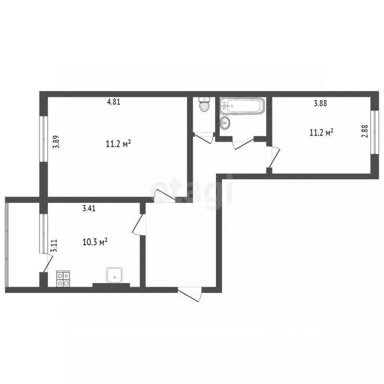 2-к кв. Ханты-Мансийский АО, Лянтор Сургутский район, ул. Салавата ... - Фото 1