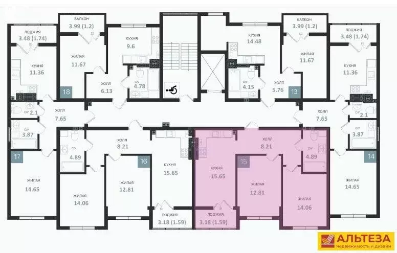 2-комнатная квартира: Гвардейск, улица Тельмана, 26 (5721 м) - Фото 2