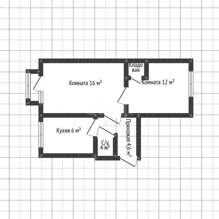 2-комнатная квартира: Майкоп, Краснооктябрьская улица, 67 (42.6 м) - Фото 1