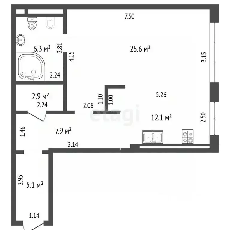 Студия Калининградская область, Калининград ул. Юрия Гагарина, 16Б ... - Фото 1