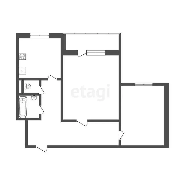 2-комнатная квартира: Дмитров, микрорайон имени В.Н. Махалина, 8 (52.6 ... - Фото 1