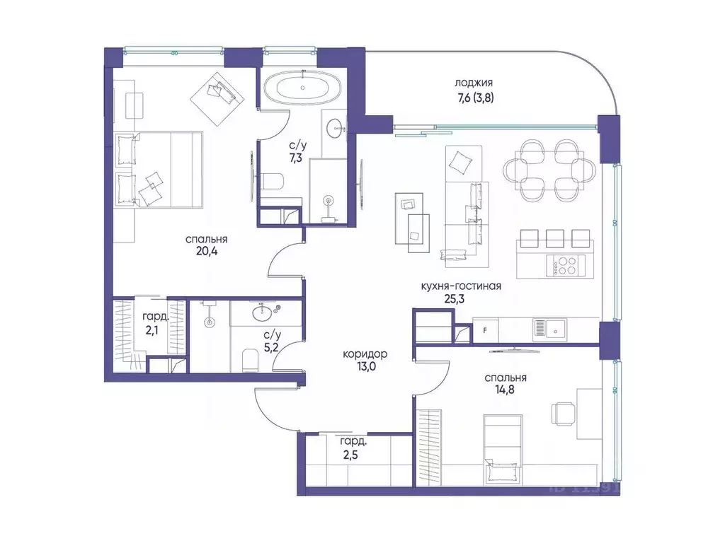 2-к кв. Москва ул. Нижние Мневники, 7 (93.8 м) - Фото 1