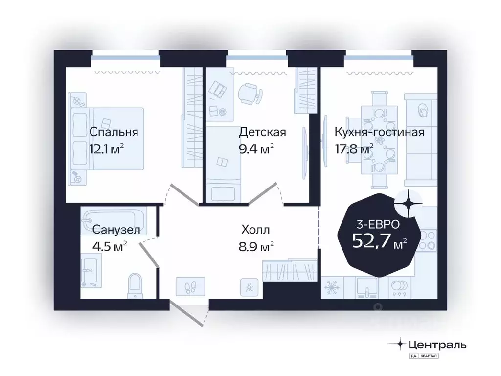 2-к кв. Тюменская область, Тюмень Новгородская ул., 20 (52.7 м) - Фото 0