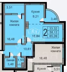 2-к кв. Калужская область, Калуга ул. Минская, 24 (65.09 м) - Фото 0