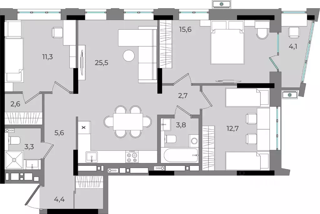 3-к кв. Удмуртия, Ижевск Северо-Западный жилрайон, 2-й мкр, Новый ... - Фото 1