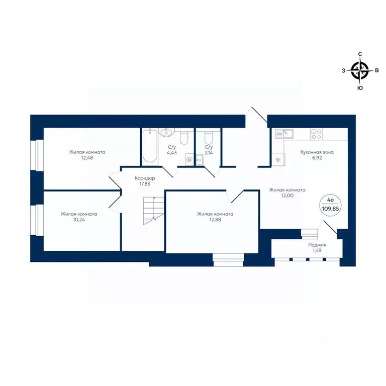 4-к кв. Кировская область, Киров ул. Дерендяева, 70 (109.85 м) - Фото 0