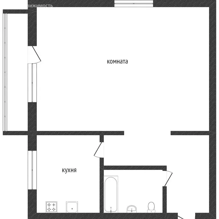 1-комнатная квартира: Златоуст, 3-я Тесьминская улица, 139 (30.4 м) - Фото 0