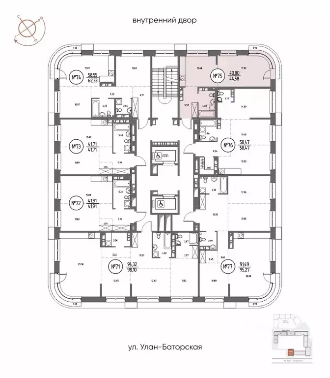 1-к кв. Иркутская область, Иркутск Макс жилой комплекс (44.58 м) - Фото 2