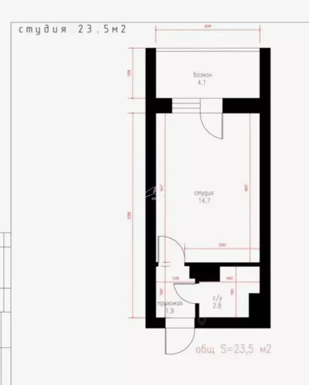 Студия Севастополь ш. Фиолентовское, 134к6 (30.0 м) - Фото 2