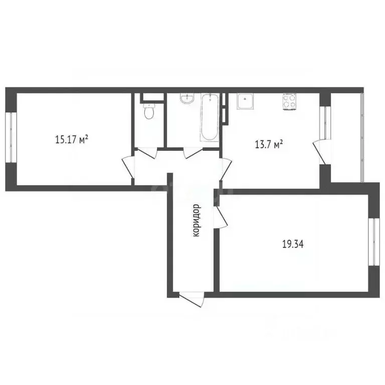 2-к кв. Воронежская область, с. Новая Усмань ул. Серебряный Век, 1 ... - Фото 2