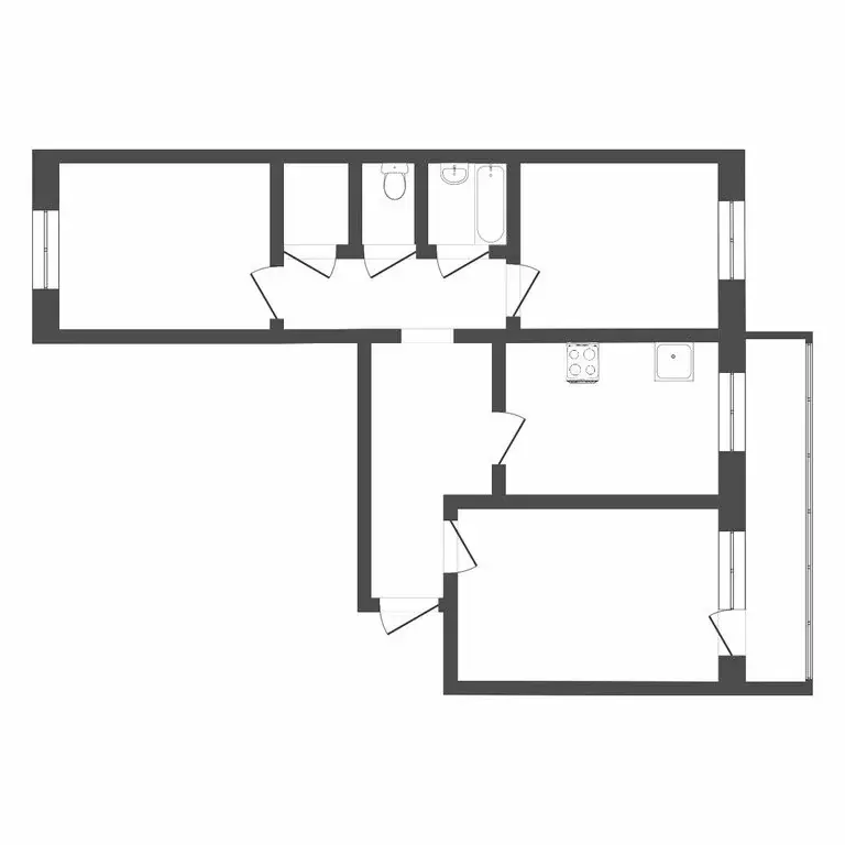 3-комнатная квартира: Тюмень, Флотская улица, 13 (69.5 м) - Фото 1