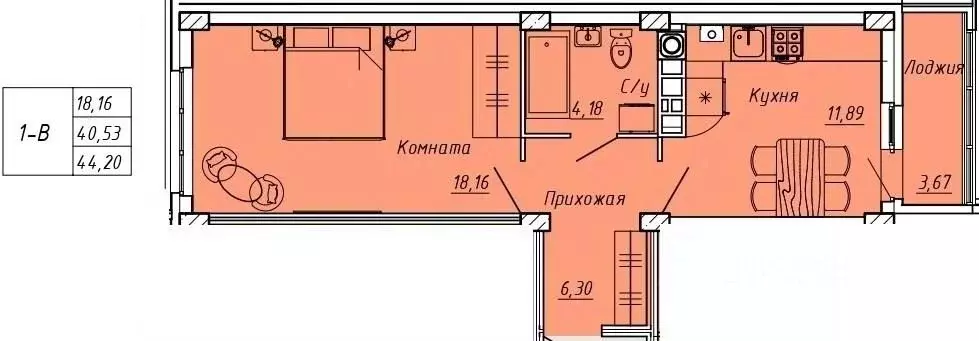 1-к кв. Ивановская область, Иваново Апрельская ул., 95 (44.2 м) - Фото 0
