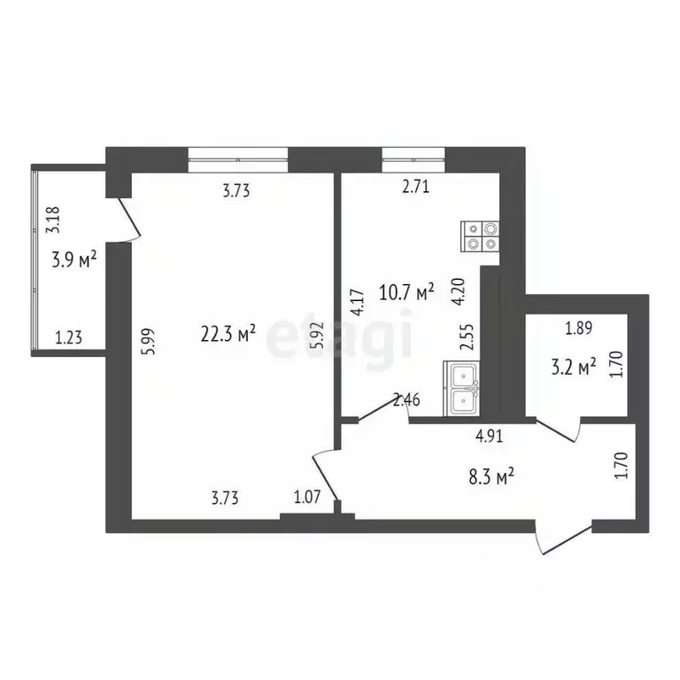 1-к кв. Башкортостан, Стерлитамак просп. Октября, 85 (44.5 м) - Фото 2