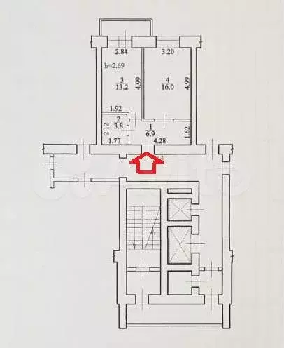 1-к. квартира, 39,9 м, 7/16 эт. - Фото 0