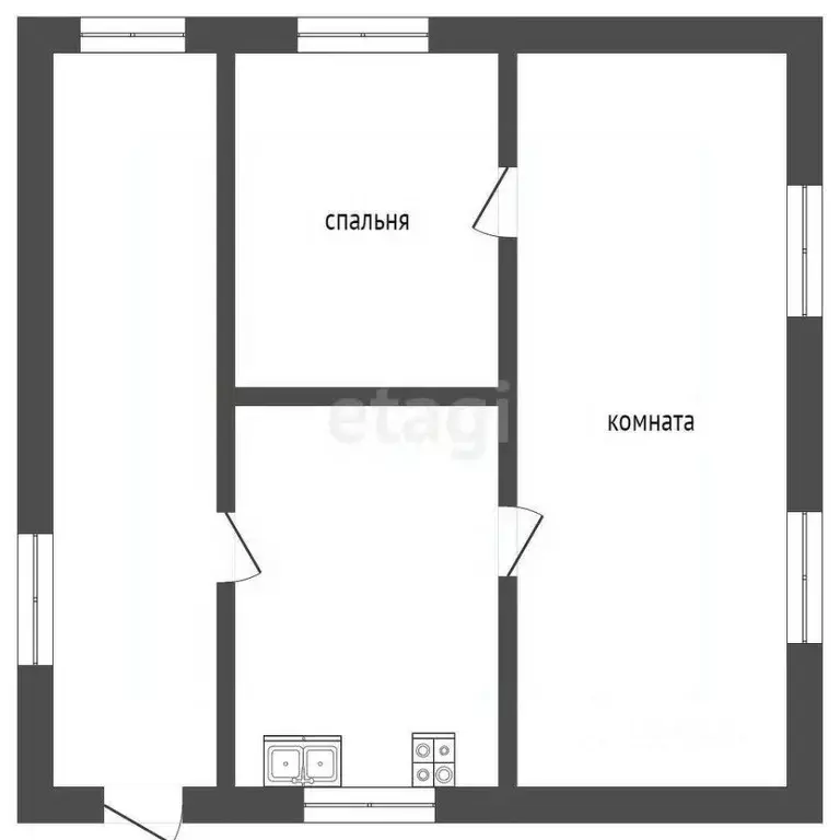 Дом в Севастополь с. Передовое, ул. Минчугова, 23 (34 м) - Фото 1