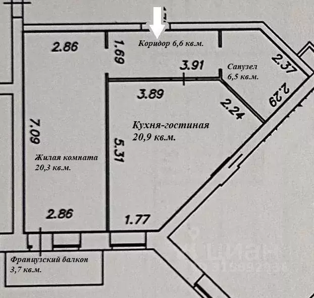 1-к кв. Вологодская область, Вологда ул. Чернышевского, 84Б (54.0 м) - Фото 0