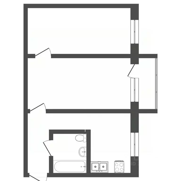 2-к кв. Ханты-Мансийский АО, Сургут ул. 60 лет Октября, 2 (44.9 м) - Фото 0